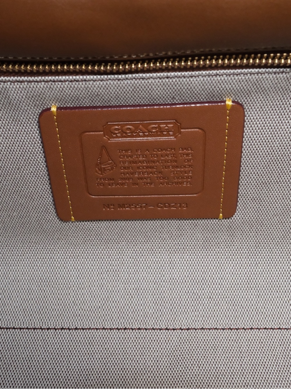 Coach Chestnut Brown Suede Turnlock Haversack Bag - Picture 13 of 16